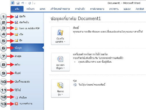 บทที่ 2 ลักษณะ หน้าต่าง ของโปรแกรม Microsoft Word 2010 บทที่ 2 ลักษณะ หน้าต่าง ของโปรแกรม Microsoft Word 2010